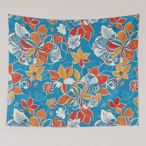 Item preview, Exquisite Floral Illustration Beauty Under Blue  designed and sold by GracePaigePlaza.