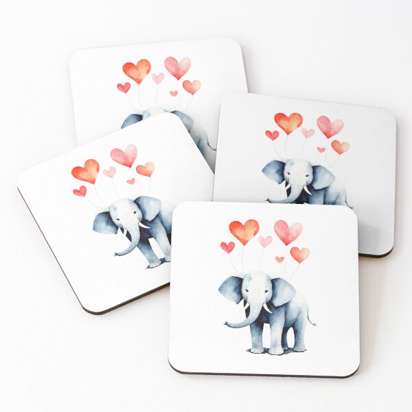 Item preview, Watercolor elephant, watercolor elephant, valentine day, love, adorable animals designed and sold by Victoria Riabov.