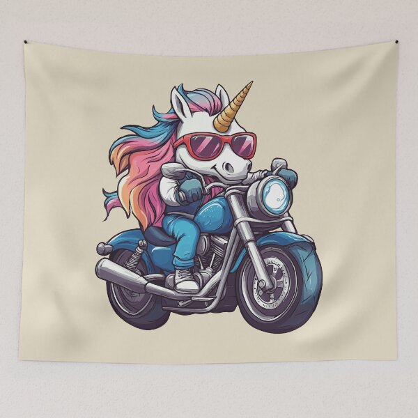 Item preview, Unicorn Riding a Motor Bike designed and sold by VelvetRoom.