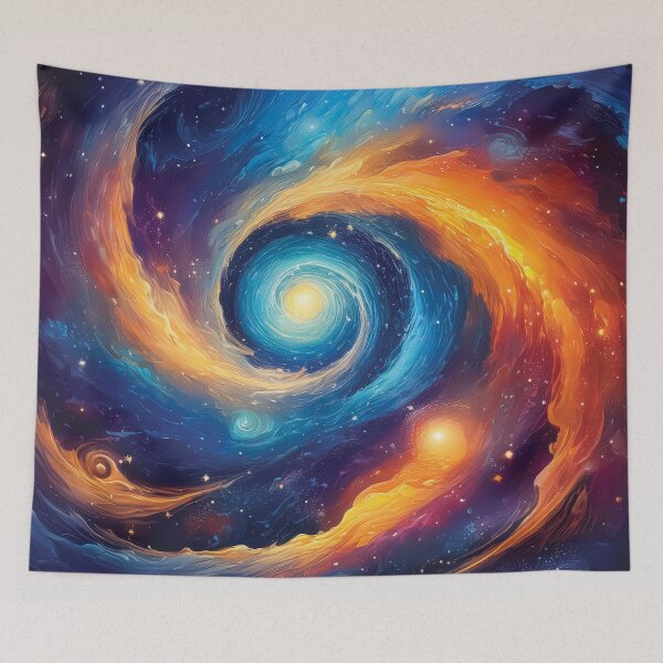 Item preview, A design of two opposing yet intertwined cosmic currents swirling around a luminous center.  designed and sold by HEMRO.