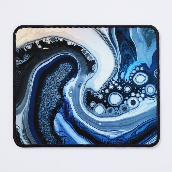 Item preview, Blue navy Marbled abstract, alcool ink, patterns that mimic the fluidity of water or the veining found in natural stone like marble or agate designed and sold by Collagedream.