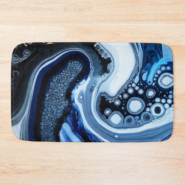 Item preview, Blue navy Marbled abstract, alcool ink, patterns that mimic the fluidity of water or the veining found in natural stone like marble or agate designed and sold by Collagedream.