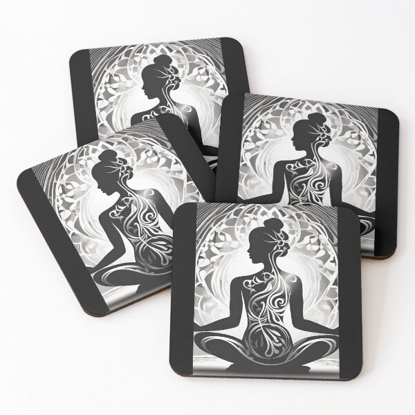 Item preview, Black and white yoga designed and sold by whatthefoxsays.