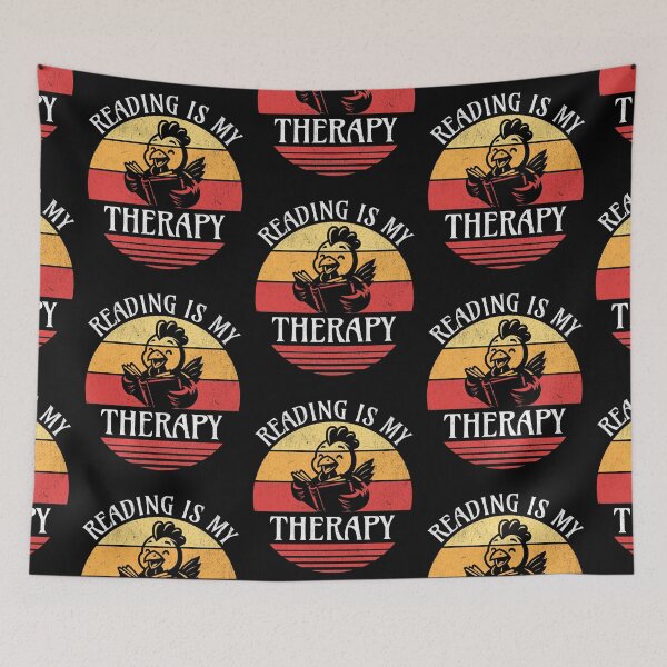 Item preview, Reading Is My Therapy Book Reading Chicken Funny Reader Book Lover designed and sold by KLArtzStore.