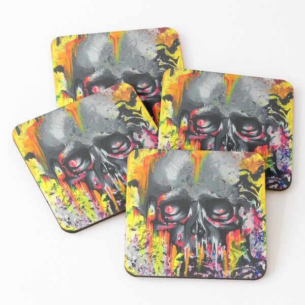 Item preview, Neon Rainbow Skull Painting designed and sold by SophieKaplan.