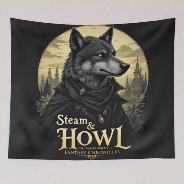 Item preview, Steam & Howl: The Dapper Wolf's Enchanted Journey designed and sold by NightshadeWolfs.