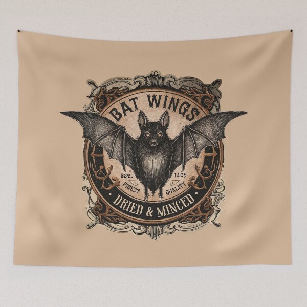 Item preview, Halloween Witch Label Bat Wings Dried and Minced designed and sold by Pink Pineapple Works.
