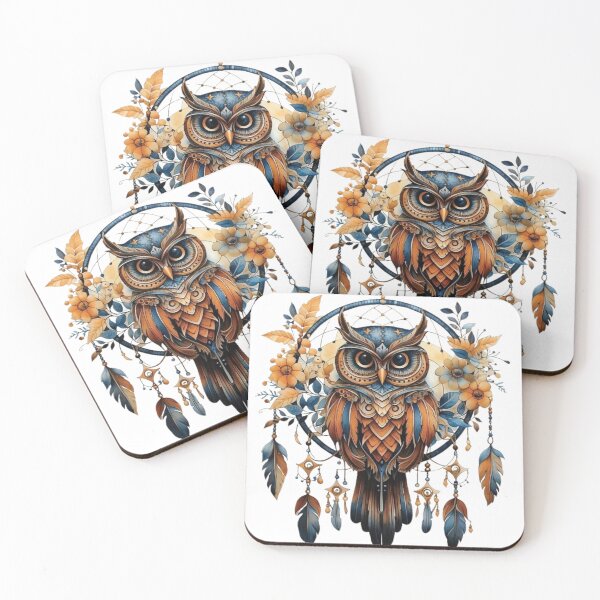 Item preview, Elegant Owl with Dreamcatcher - Boho Art Design designed and sold by Colorten.