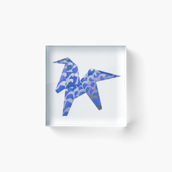 Item preview, Googly-Eyed Origami Horse - Blue and Silver designed and sold by TimeLady's Closet.