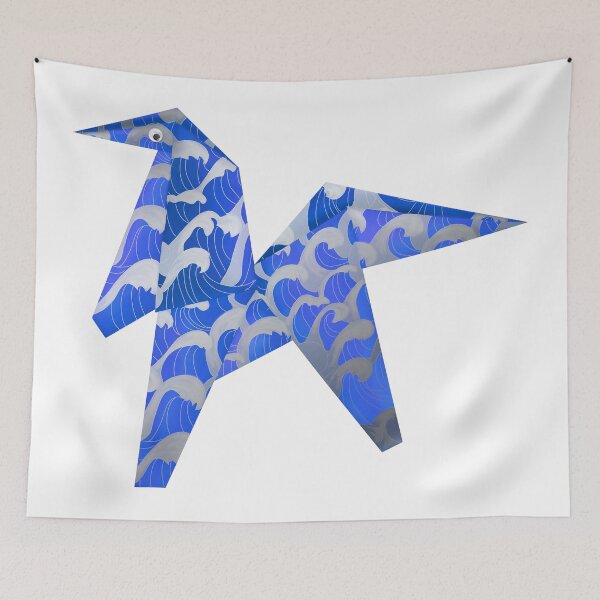 Item preview, Googly-Eyed Origami Horse - Blue and Silver designed and sold by TimeLady's Closet.