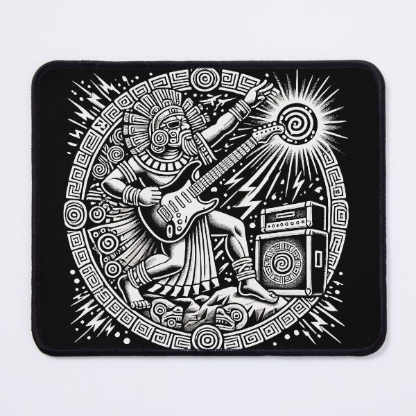 Item preview, Aztec playing electric guitar designed and sold by WildPortrait.
