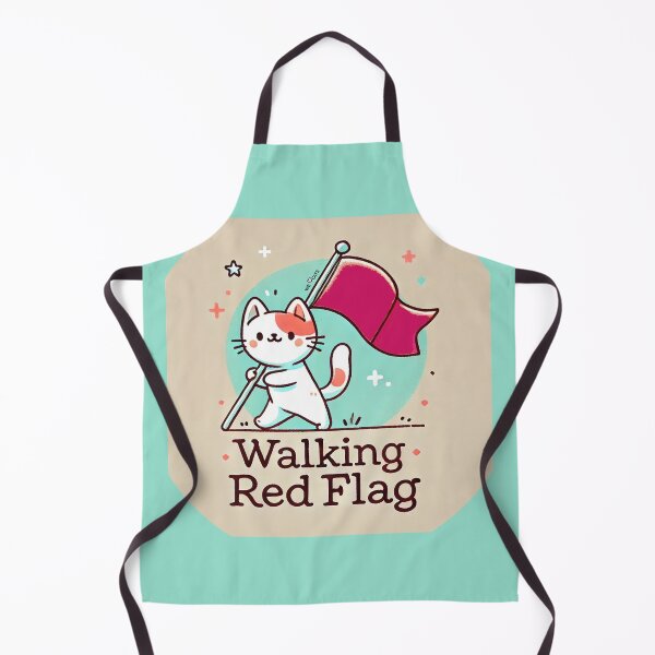 Item preview, Walking Red Flag Cat - Funny T-shirt & Sticker designed and sold by WeLoveCatss.