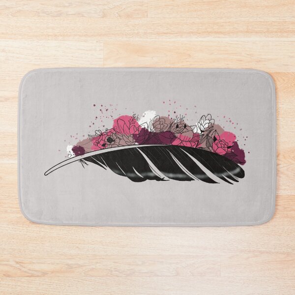 Item preview, Feather and pink flowers designed and sold by Ema-R.