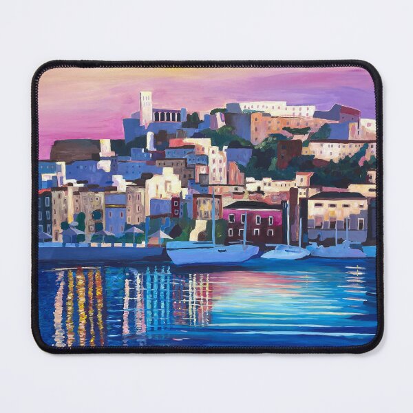 Item preview, Sunset Reflections Over Coastal Mediterranean Ibiza Dalt Vila designed and sold by artshop77.