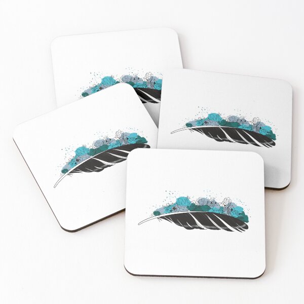 Item preview, Blue feather and flowers designed and sold by Ema-R.