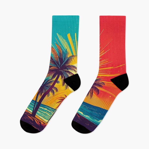 Item preview, A design of tall palms and a dazzling sun over tranquil water. designed and sold by HEMRO.