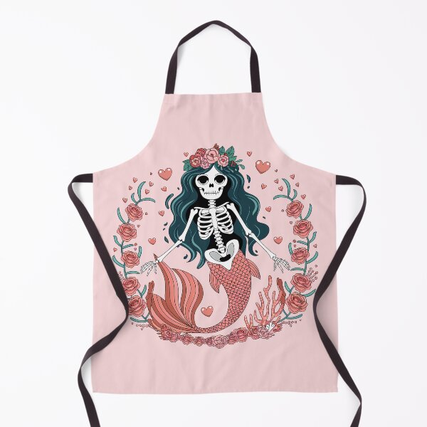 Item preview, Skeleton Mermaid and Roses designed and sold by Pink Pineapple Works.