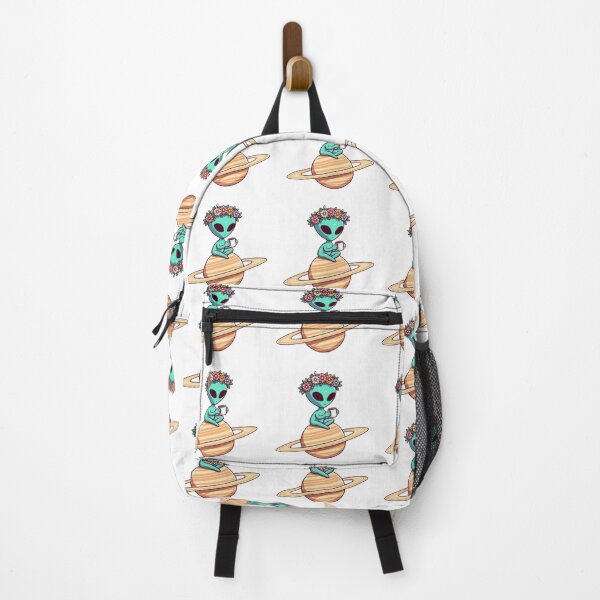 Item preview, Extraterrestrial alien drinking coffee on Saturn designed and sold by Yemimendez.