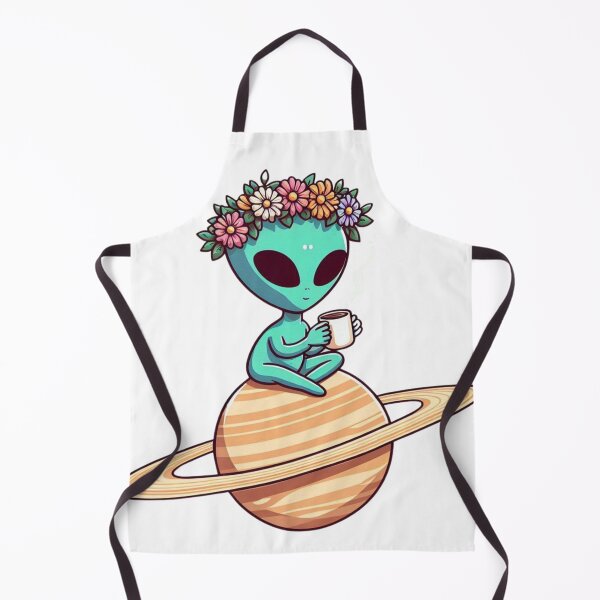 Item preview, Extraterrestrial alien drinking coffee on Saturn designed and sold by Yemimendez.