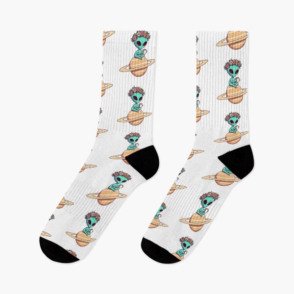 Item preview, Extraterrestrial alien drinking coffee on Saturn designed and sold by Yemimendez.