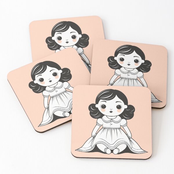 Item preview, Black and white cute vintage girl doll aesthetic  designed and sold by anrecat.