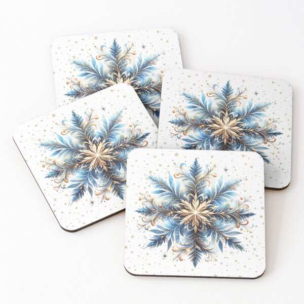 Item preview, Enchanted Blue Winter Snowflake Mandala designed and sold by Margival.