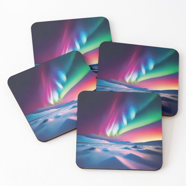 Item preview,  A design of a vibrant, swirling depiction of the Northern Lights over a snow-covered field. designed and sold by HEMRO.