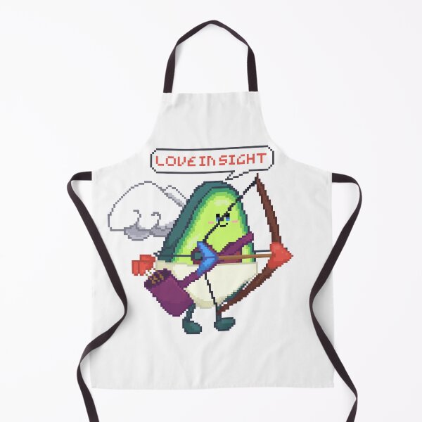 Item preview, pixel art of avocado cupid with bow and arrows of hearts pointing designed and sold by ZerpaGiovanna.