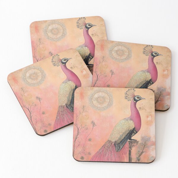 Item preview, Peacock standing on a column and surrounded by flowers designed and sold by celiacreatec.