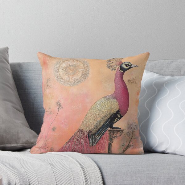 Item preview, Peacock standing on a column and surrounded by flowers designed and sold by celiacreatec.