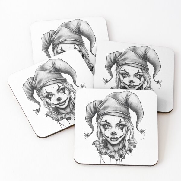 Item preview, Mystical Jester Girl – Dark and Elegant Clown Artwork designed and sold by Colorten.