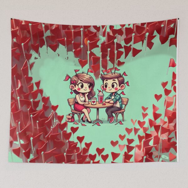 Item preview, Valentines day flags  designed and sold by Datum11.