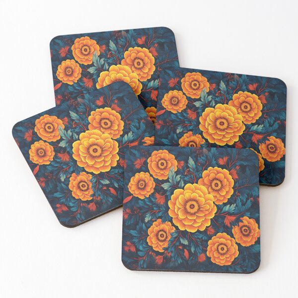 Item preview, A design of large, richly hued blooms against a dark background, designed and sold by HEMRO.