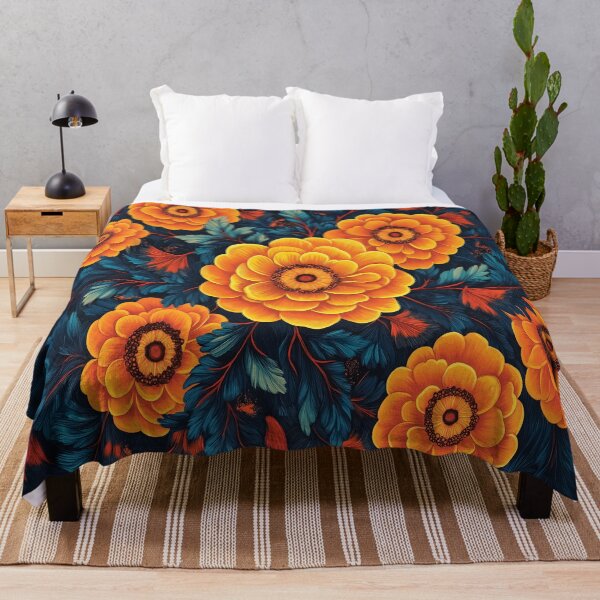 Item preview, A design of large, richly hued blooms against a dark background, designed and sold by HEMRO.