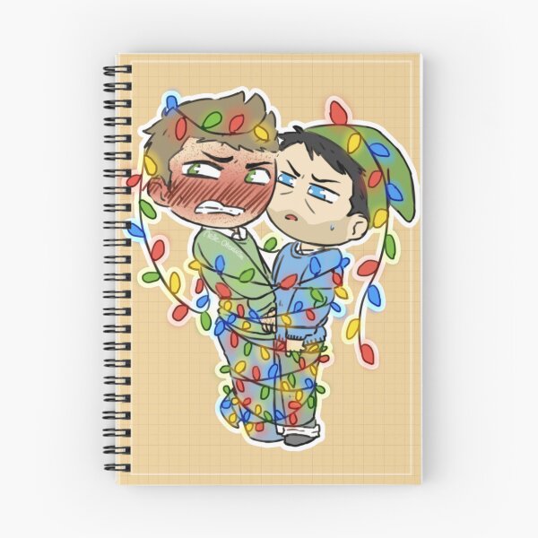Item preview, Destiel entangled with Christmas lights designed and sold by Melle-OtterWise.