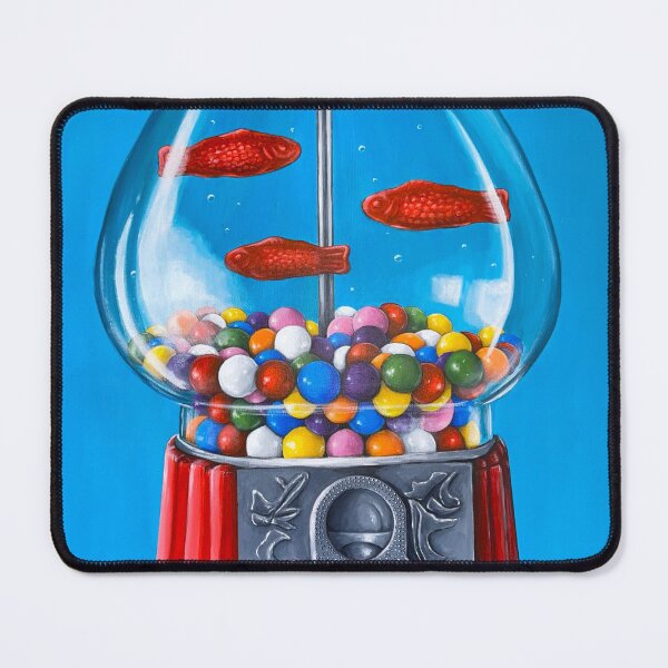 Item preview, Surrealist Gumball Machine Fish Painting designed and sold by KimberlynRenee.