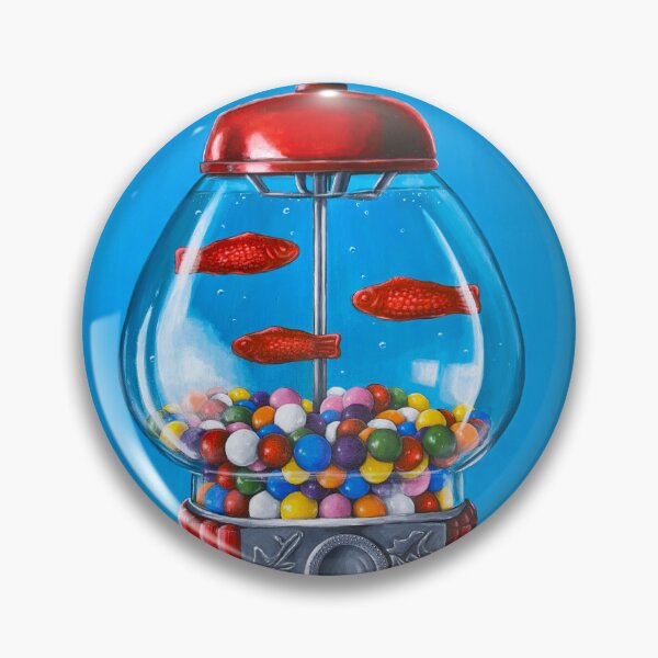 Item preview, Surrealist Gumball Machine Fish Painting designed and sold by KimberlynRenee.