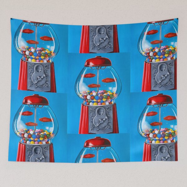 Item preview, Surrealist Gumball Machine Fish Painting designed and sold by KimberlynRenee.