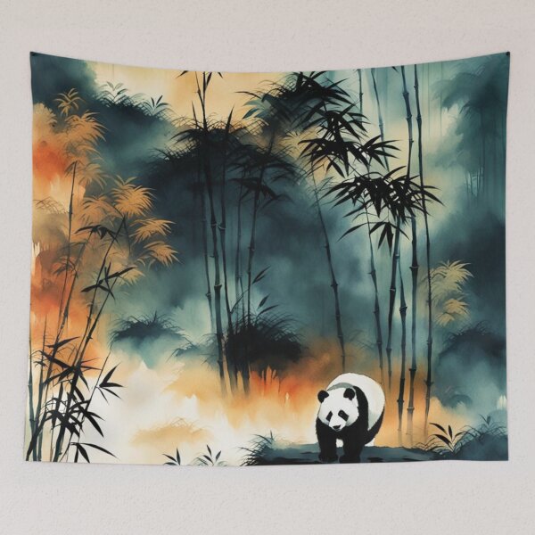 Aperçu de l'œuvre Panda dans la forêt de bambous créée et vendue par SpunkySpaniel.