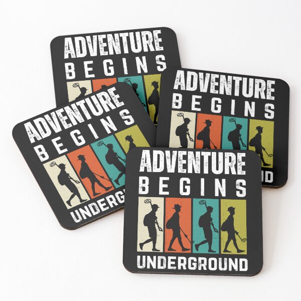 Item preview, Adventure Begins Underground Metal Detectorist Distressed designed and sold by Anniko Art Studio.