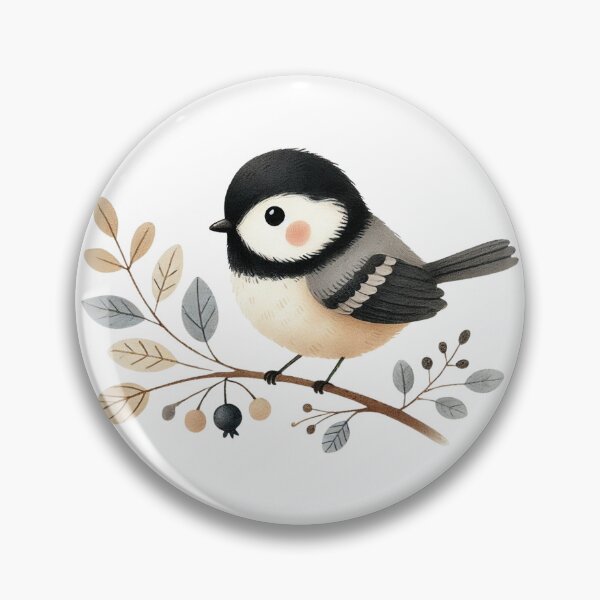 Item preview, Cute Coal Tit on a Branch designed and sold by Petalette.