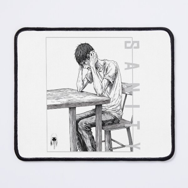 Item preview, sanity, torn apart black and white horror manga anime boy designed and sold by ForsakenFrames.