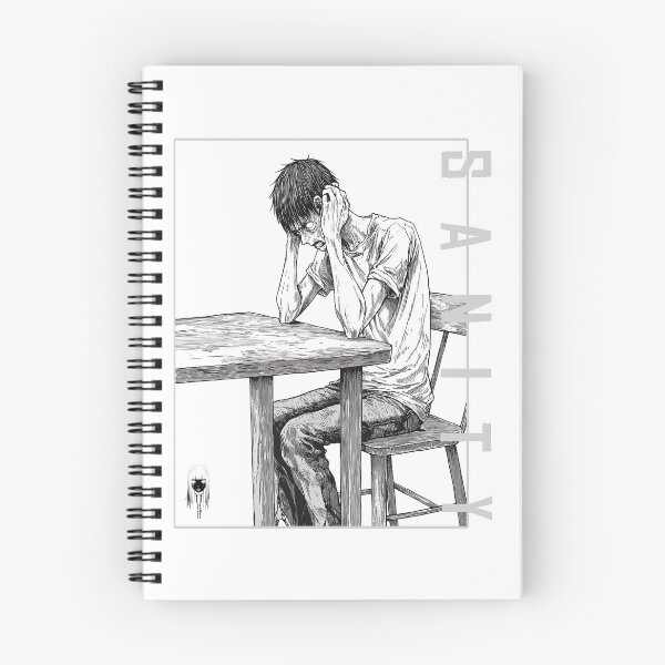 Item preview, sanity, torn apart  black and white horror manga anime boy designed and sold by ForsakenFrames.