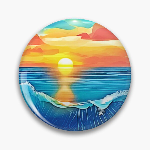 Item preview, Ocean Sunset Wave Art designed and sold by Health And Fitness Posts e-Store.
