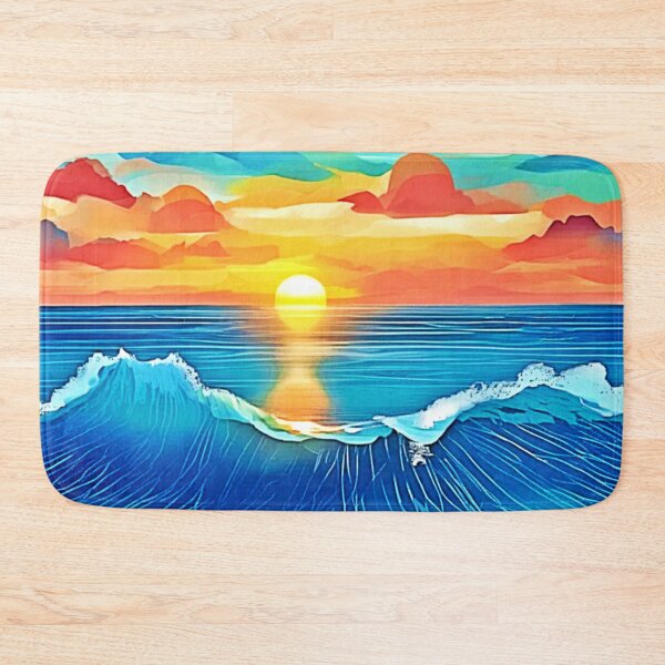 Item preview, Ocean Sunset Wave Art designed and sold by Health And Fitness Posts e-Store.