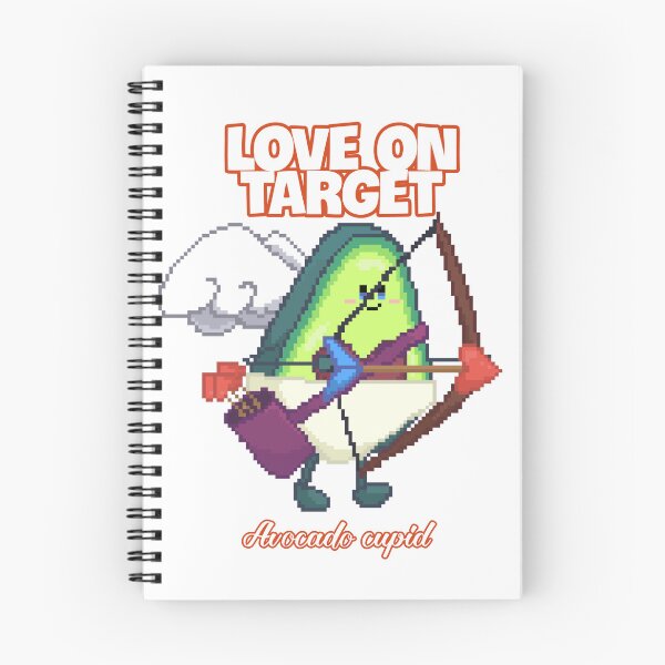 Item preview, pixel art of avocado cupid with bow and arrows of hearts pointing designed and sold by ZerpaGiovanna.