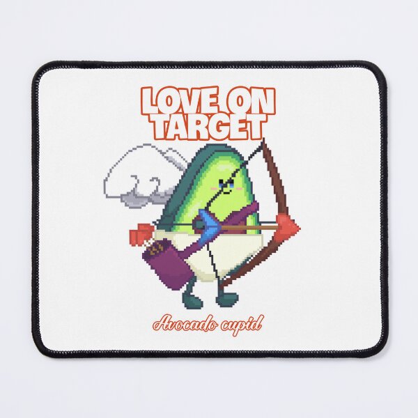 Item preview, pixel art of avocado cupid with bow and arrows of hearts pointing designed and sold by ZerpaGiovanna.