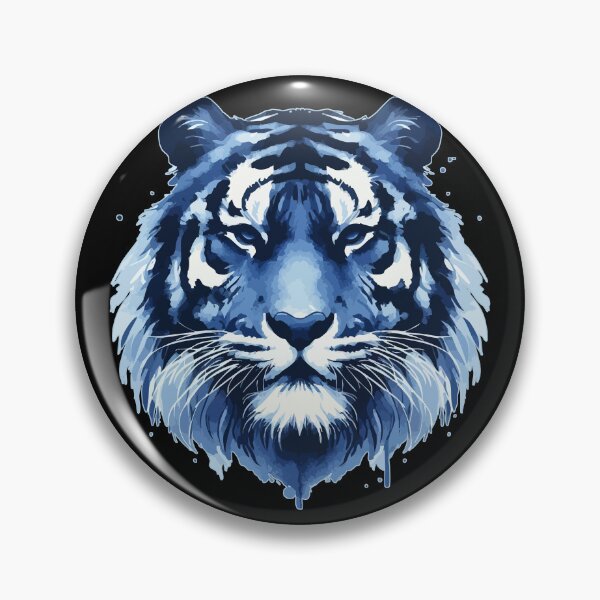 Item preview, Blue Tiger Face Watercolor designed and sold by TomFrontierArt.