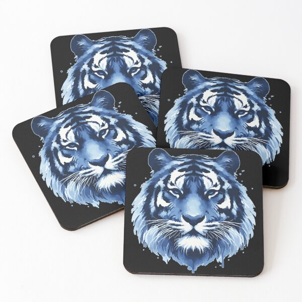 Item preview, Blue Tiger Face Watercolor designed and sold by TomFrontierArt.