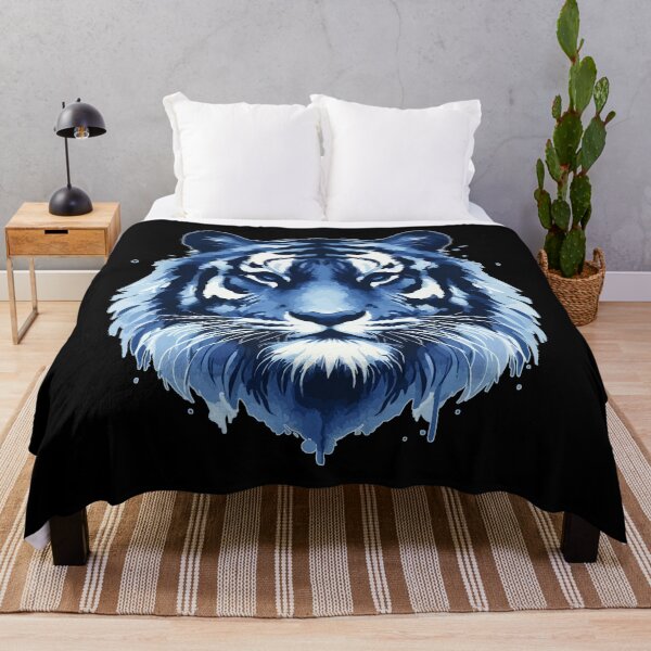 Item preview, Blue Tiger Face Watercolor designed and sold by TomFrontierArt.